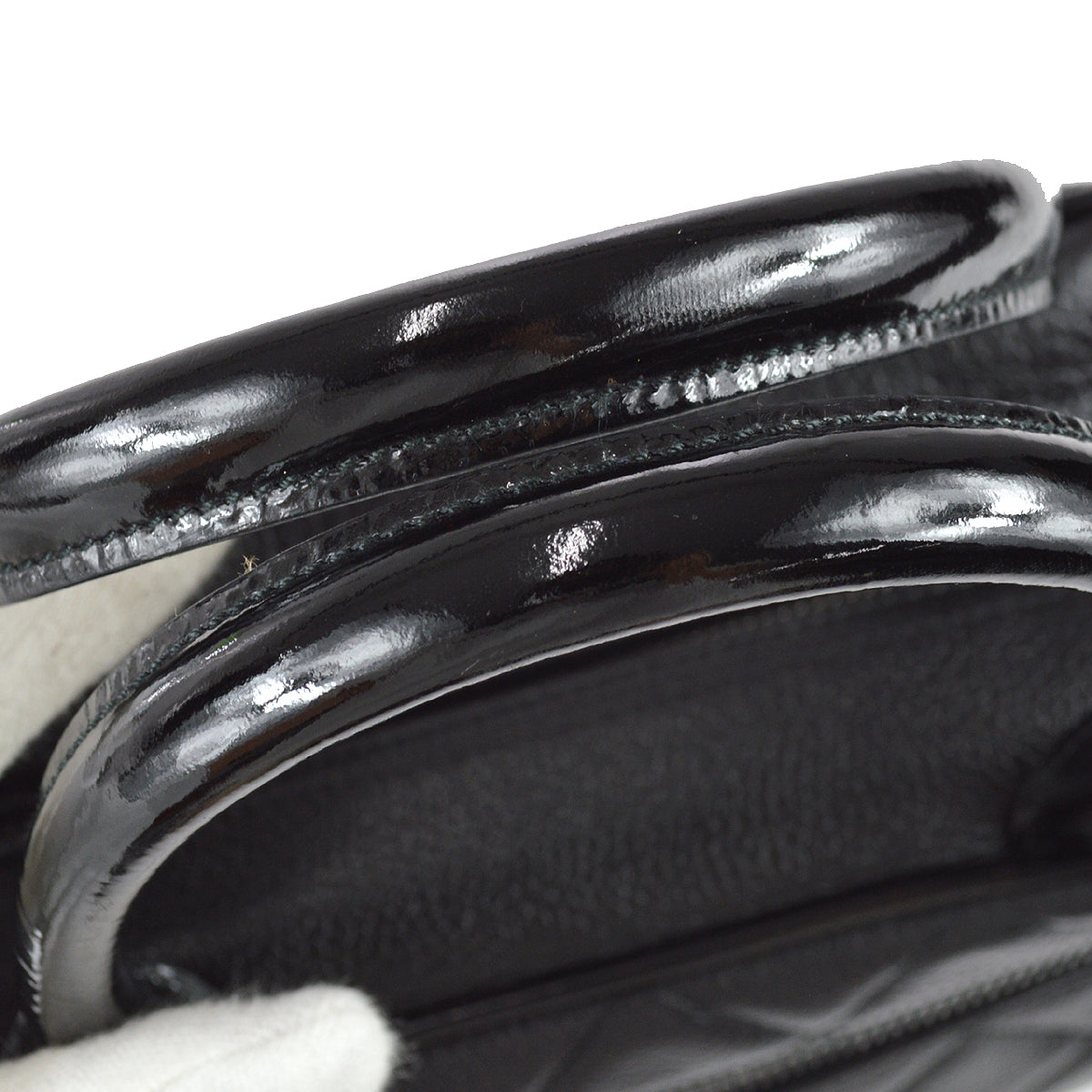 Chanel 2000-2001 Black Caviar Logo Bowling Bag 27
