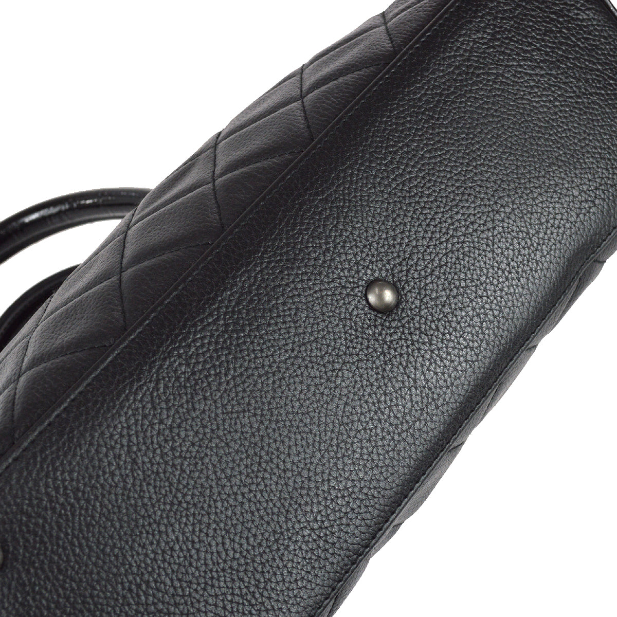 Chanel 2000-2001 Black Caviar Logo Bowling Bag 27