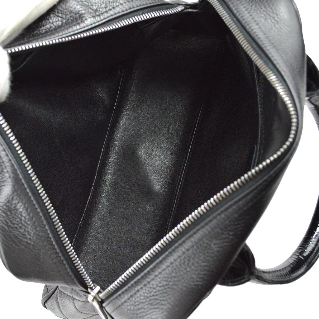 Chanel 2000-2001 Black Caviar Logo Bowling Bag 27