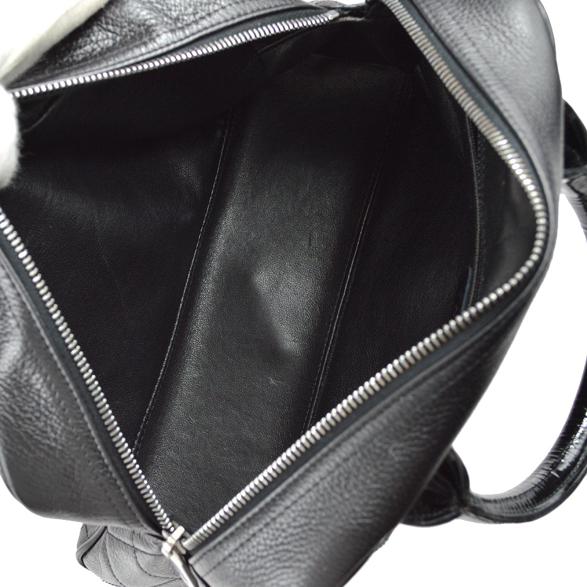 Chanel 2000-2001 Black Caviar Logo Bowling Bag 27