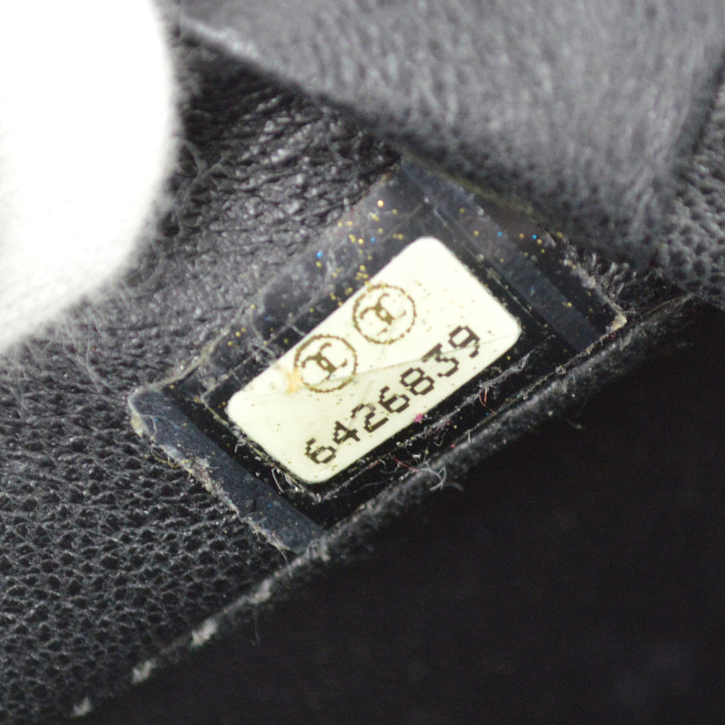 Chanel 2000-2001 Black Caviar Logo Bowling Bag 27