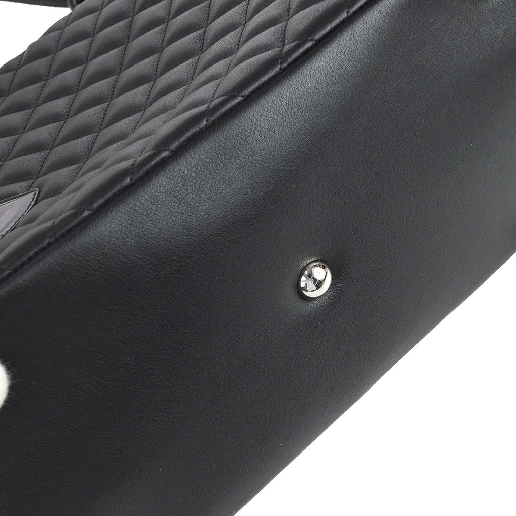 Chanel Cambon Ligne Tote Handbag Black Calfskin
