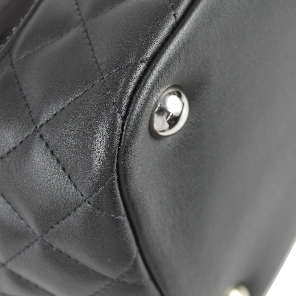 Chanel Cambon Ligne Tote Handbag Black Calfskin