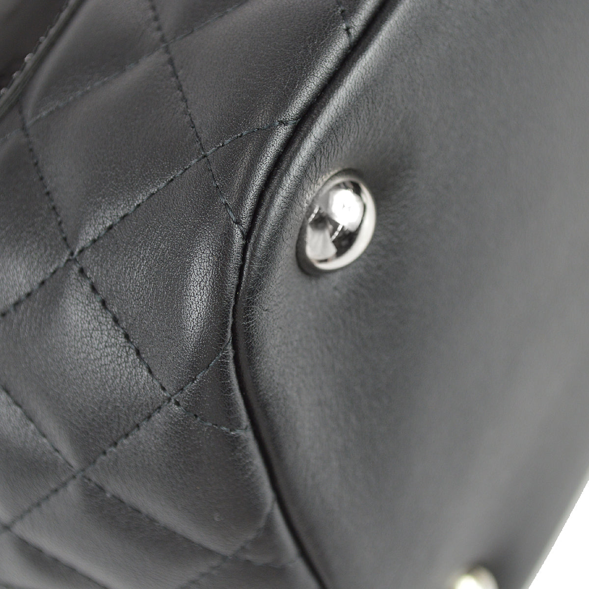 Chanel Cambon Ligne Tote Handbag Black Calfskin