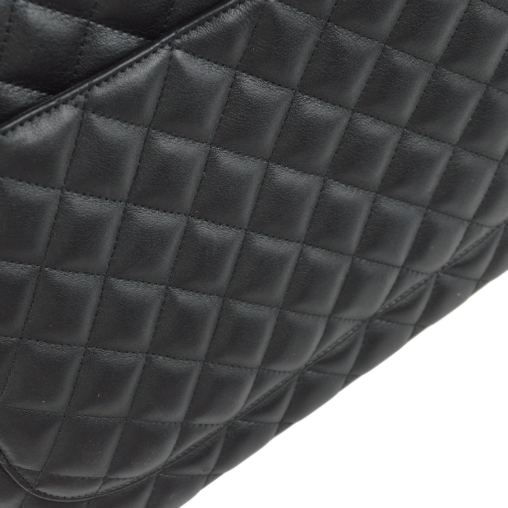 Chanel Cambon Ligne Tote Handbag Black Calfskin