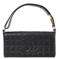 Chanel Choco Bar Shoulder Bag Black Lambskin