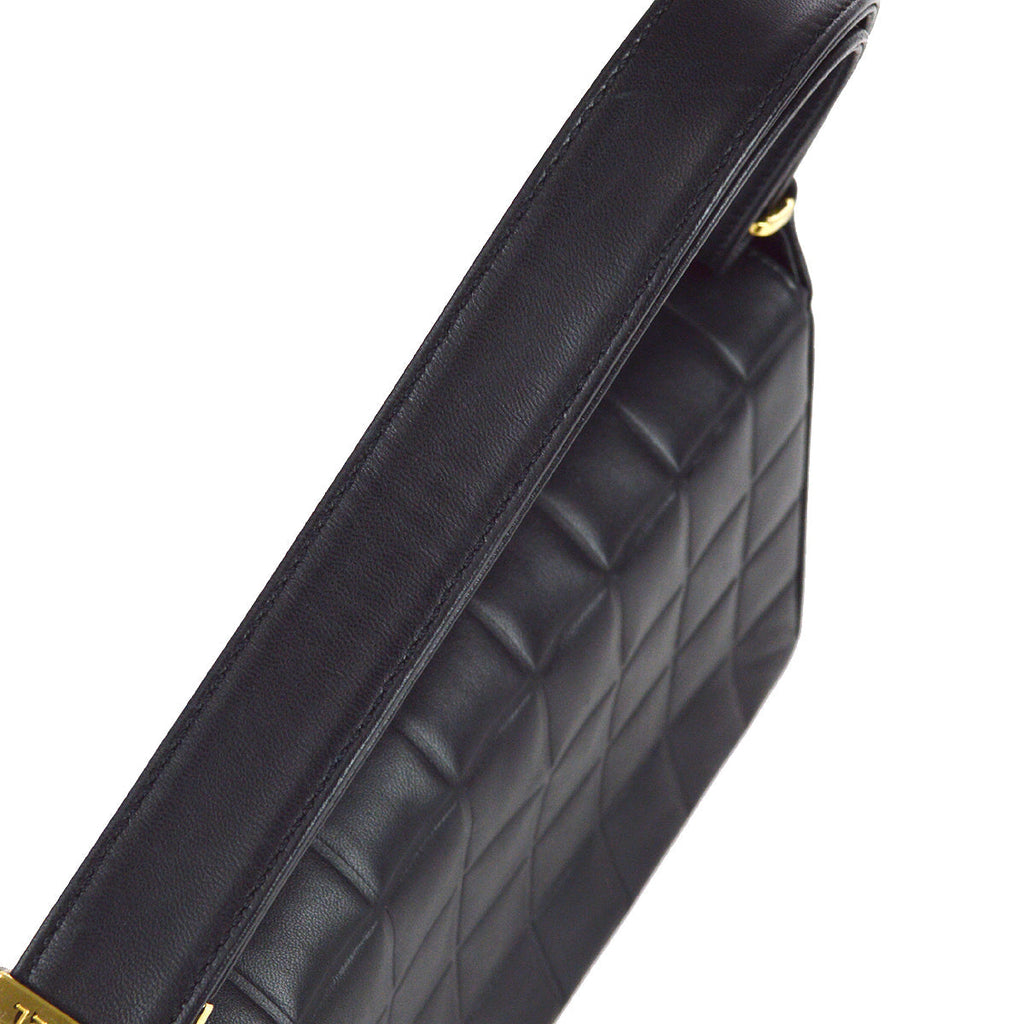 Chanel Choco Bar Shoulder Bag Black Lambskin