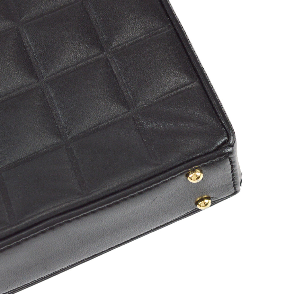 Chanel Choco Bar Shoulder Bag Black Lambskin