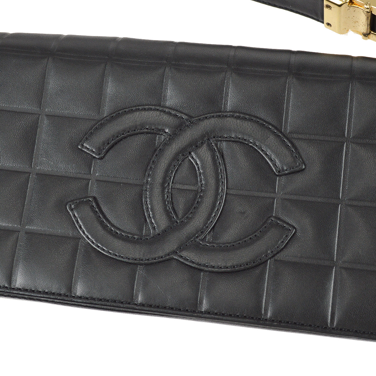 Chanel Choco Bar Shoulder Bag Black Lambskin