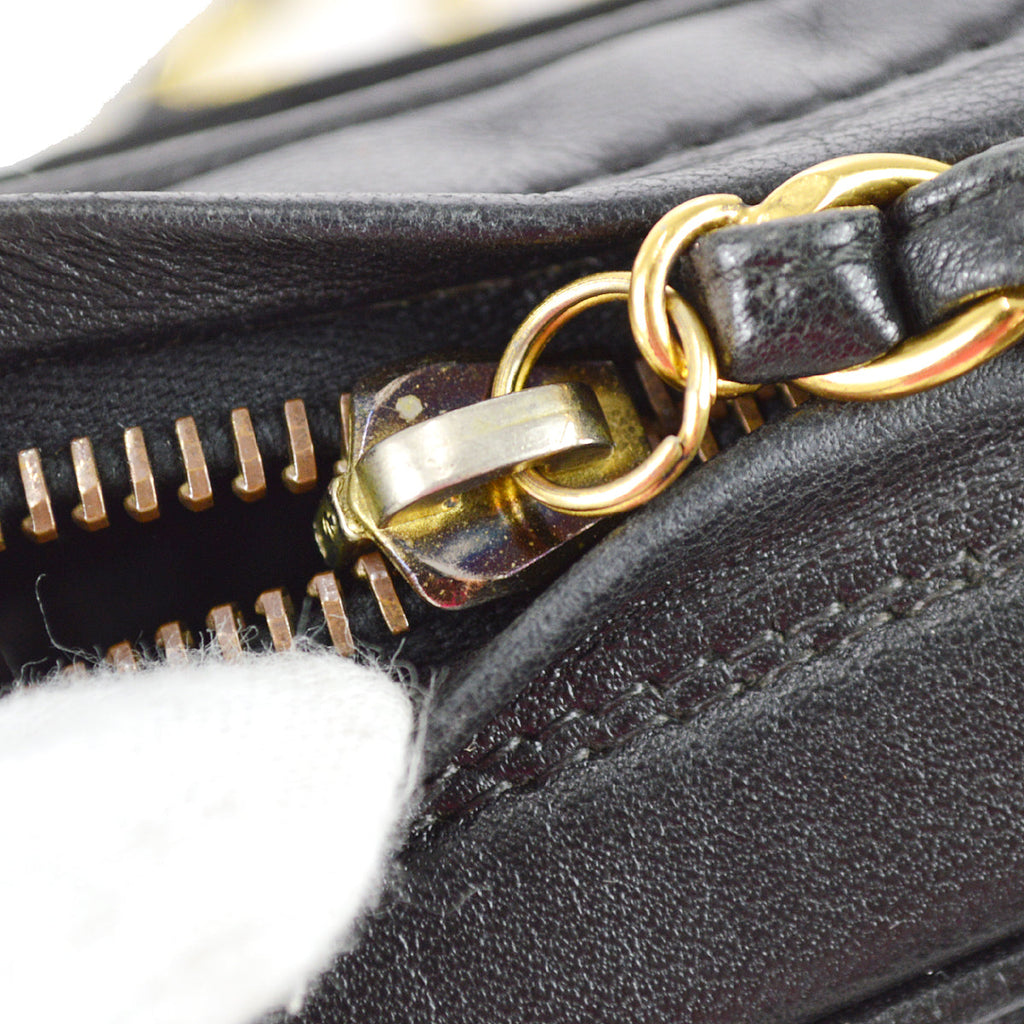 Chanel Chain Shoulder Bag Black Lambskin