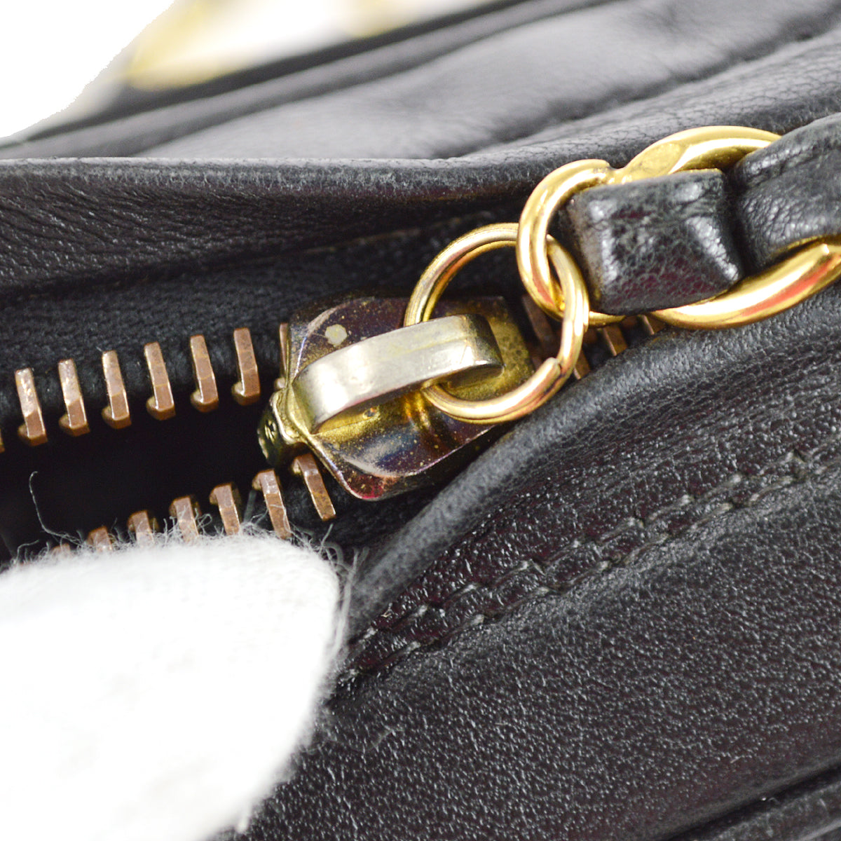 Chanel Chain Shoulder Bag Black Lambskin