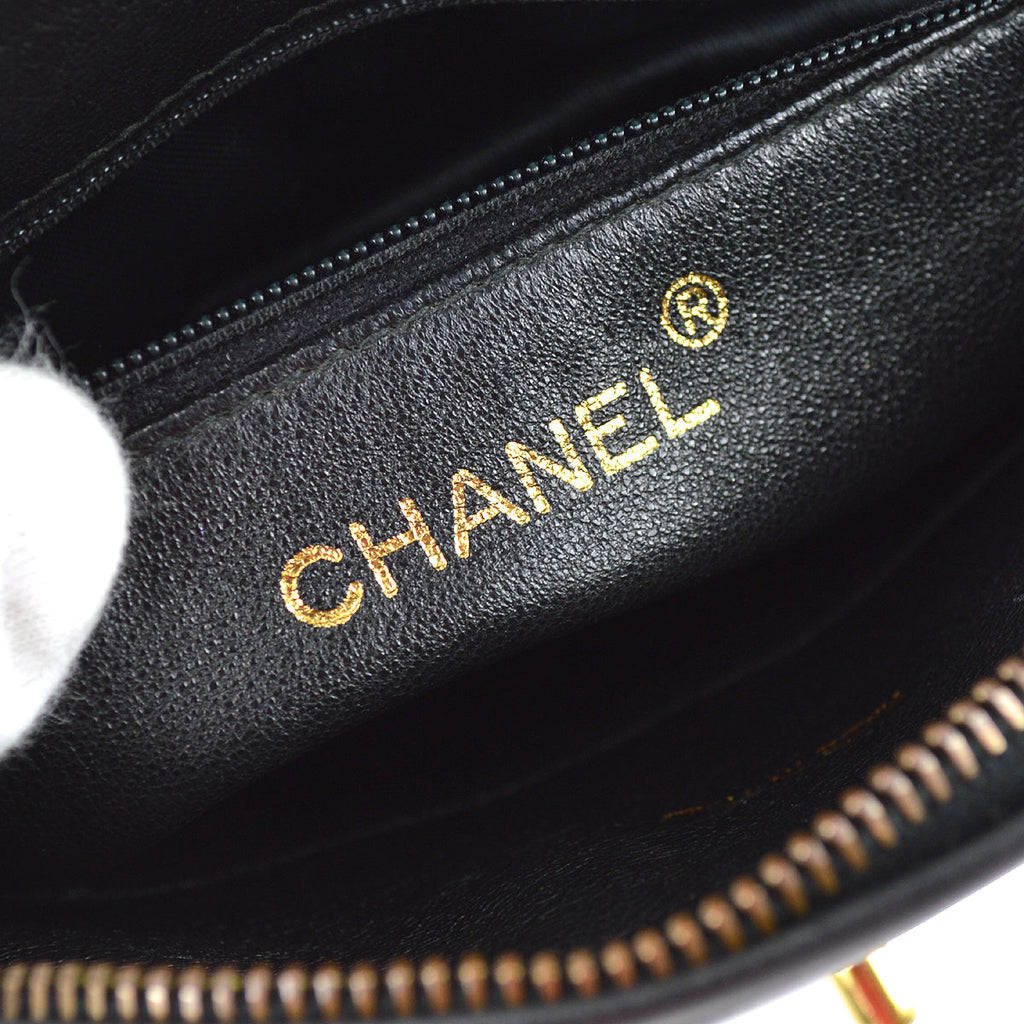 Chanel Chain Shoulder Bag Black Lambskin