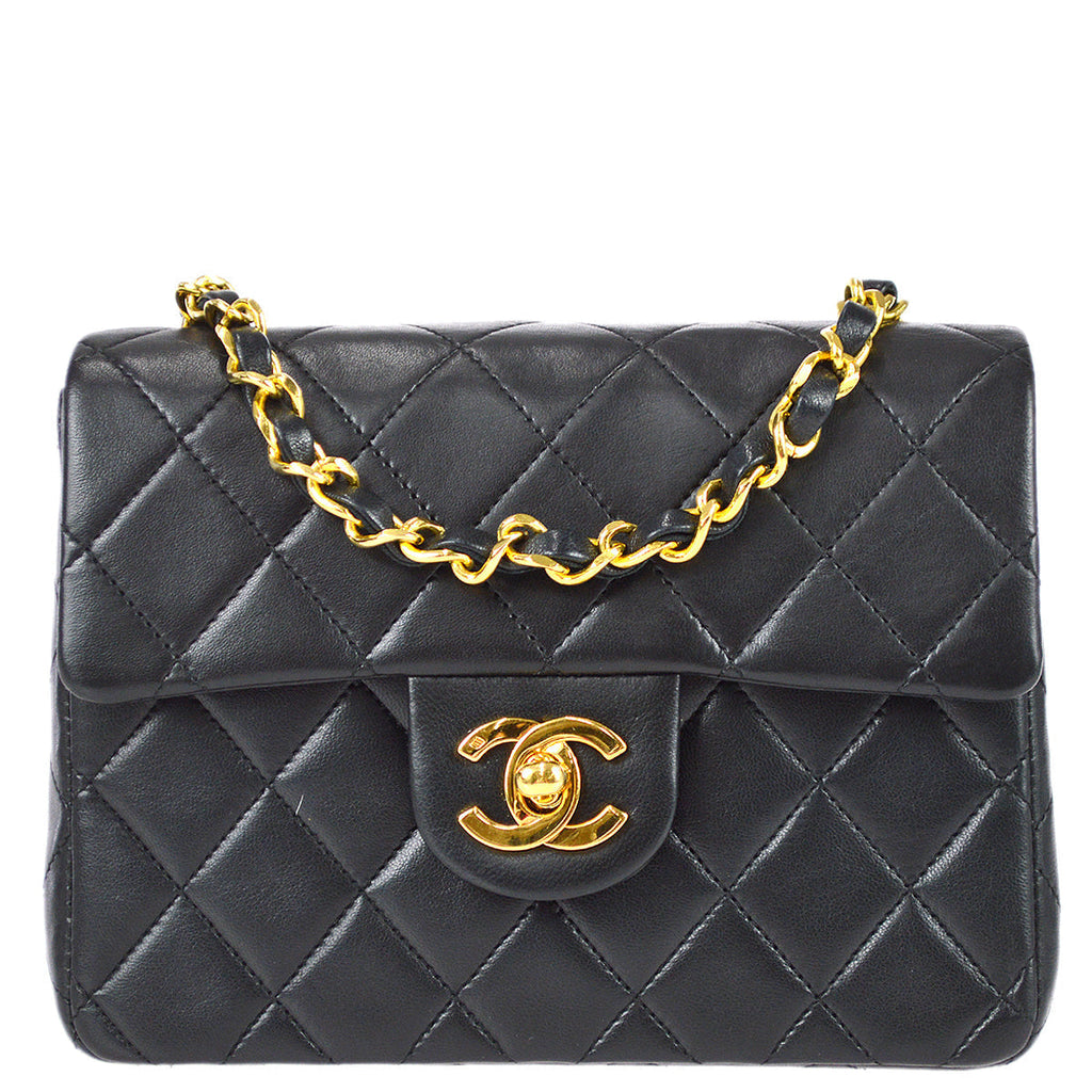 Chanel Black Lambskin Mini Square Flap Bag 17