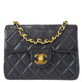 Chanel Black Lambskin Mini Square Flap Bag 17