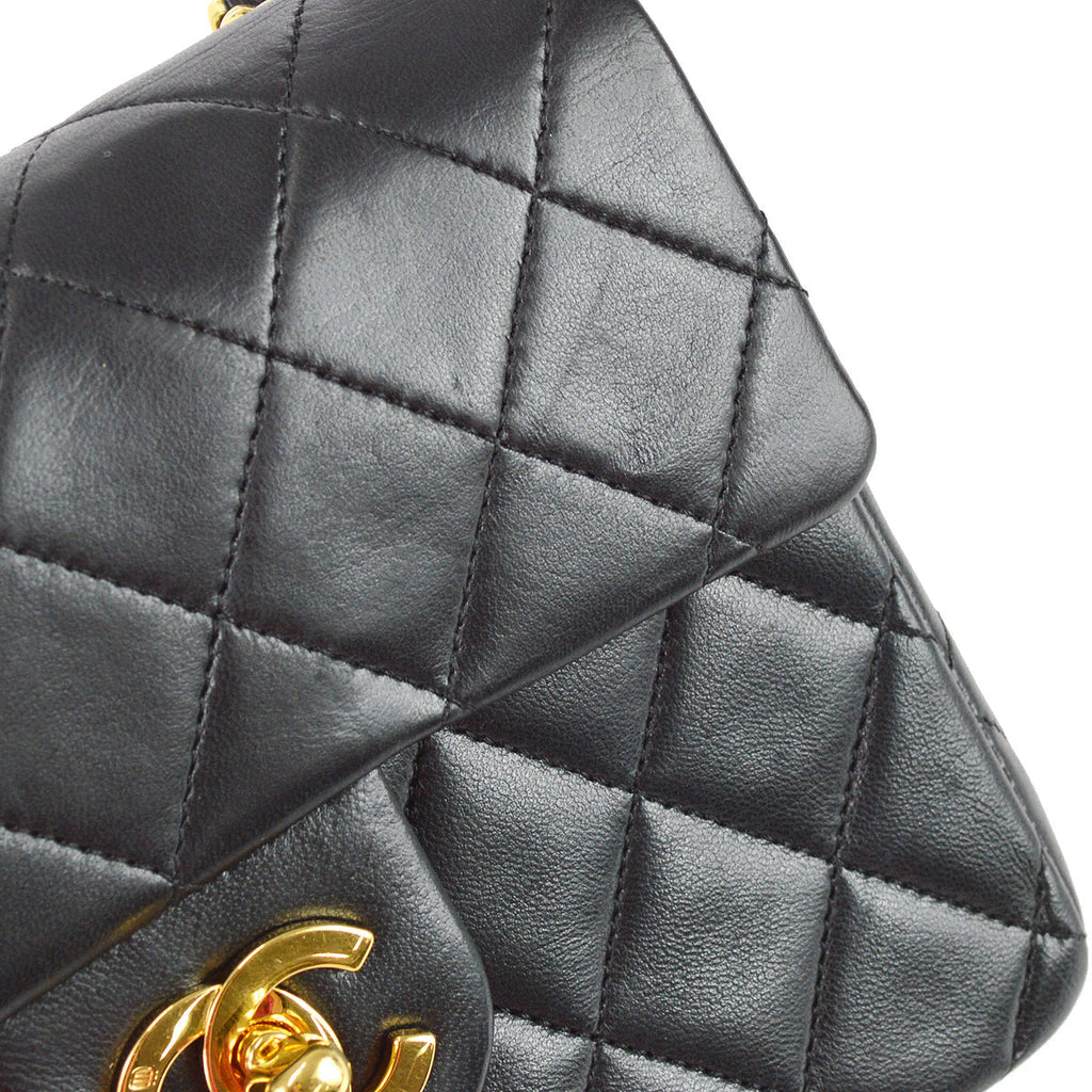 Chanel Black Lambskin Mini Square Flap Bag 17