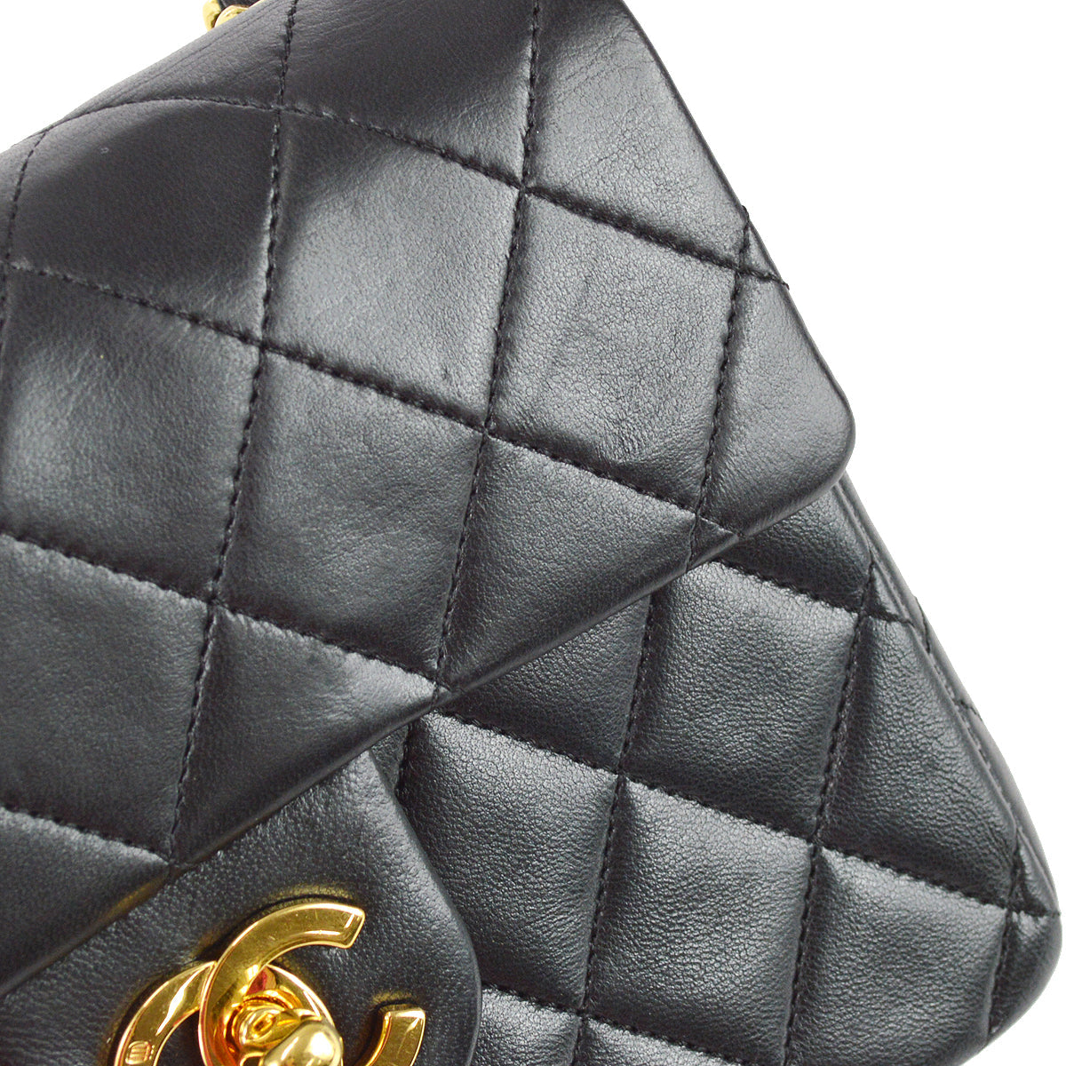 Chanel Black Lambskin Mini Square Flap Bag 17