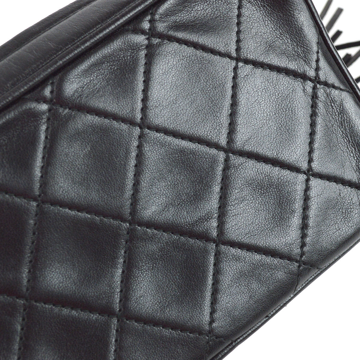 Chanel Fringe Bijou Chain Shoulder Bag Black Lambskin