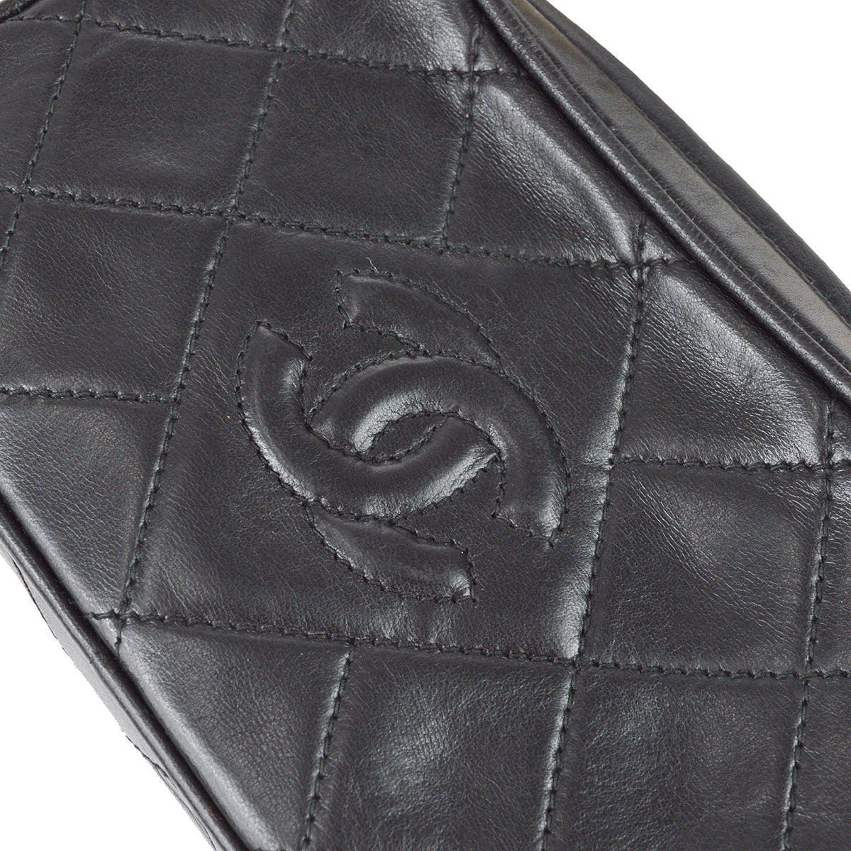 Chanel Fringe Bijou Chain Shoulder Bag Black Lambskin
