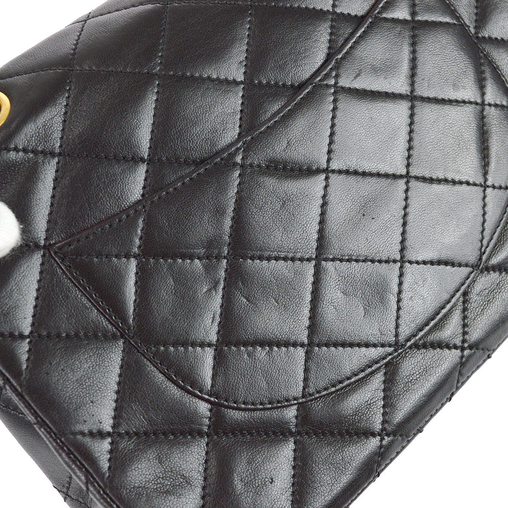 Chanel Paris Limited Double Flap Shoulder Bag Black Lambskin