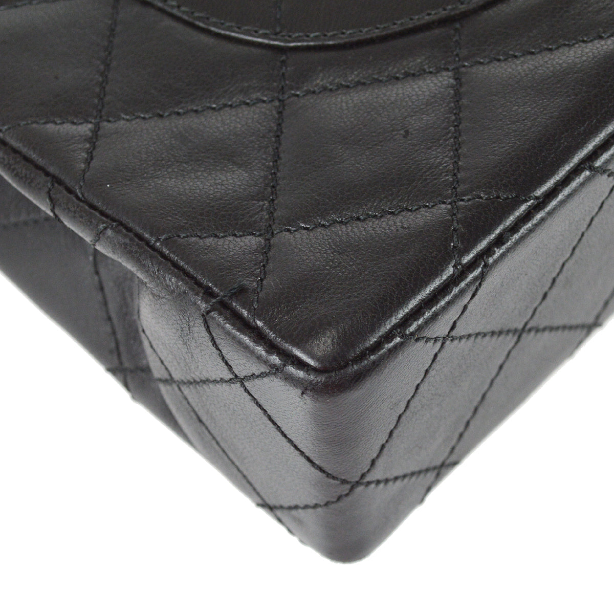 Chanel Paris Limited Double Flap Shoulder Bag Black Lambskin