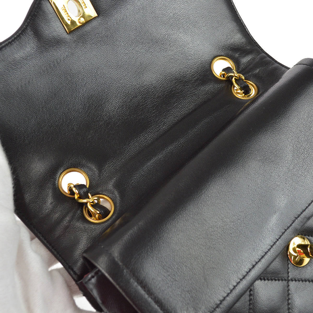 Chanel Paris Limited Double Flap Shoulder Bag Black Lambskin