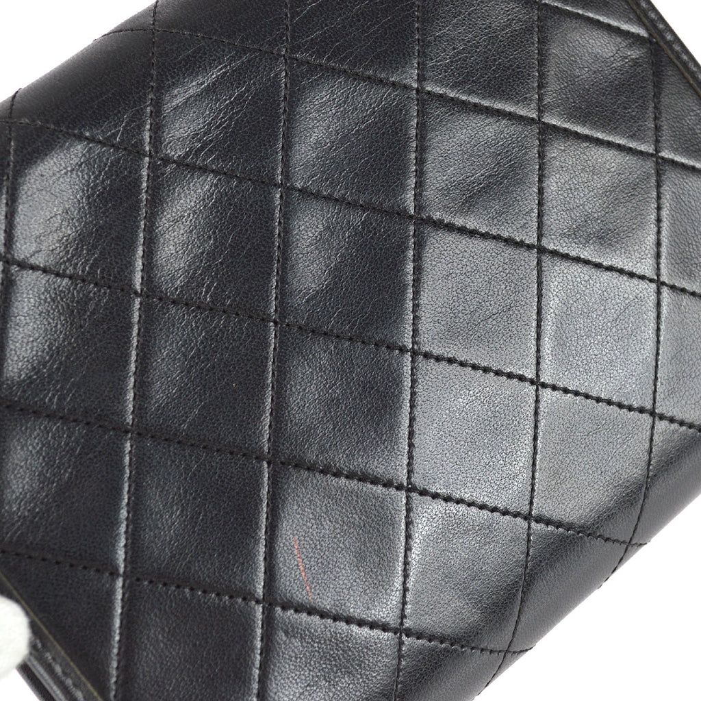Chanel Double Chain Shoulder Bag Black Lambskin