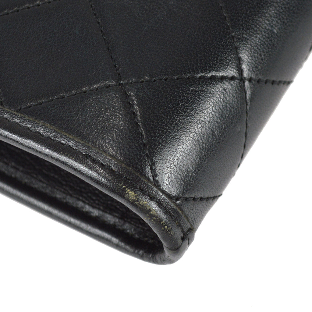 Chanel Double Chain Shoulder Bag Black Lambskin