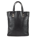 Chanel Choco Bar Tote Handbag Black Caviar