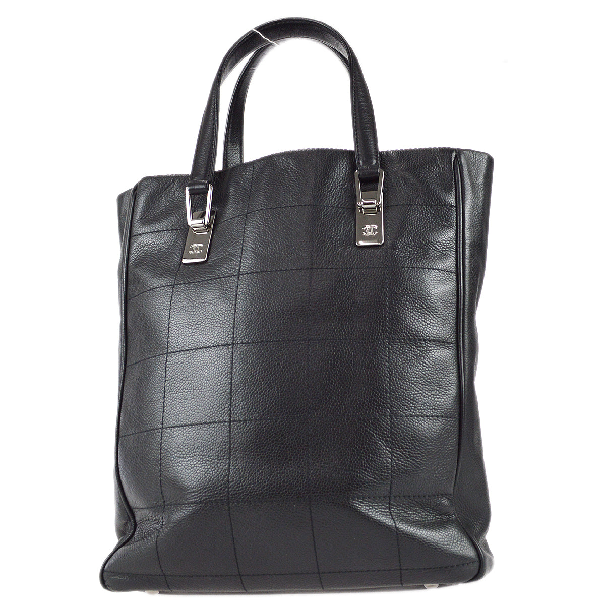 Chanel Choco Bar Tote Handbag Black Caviar