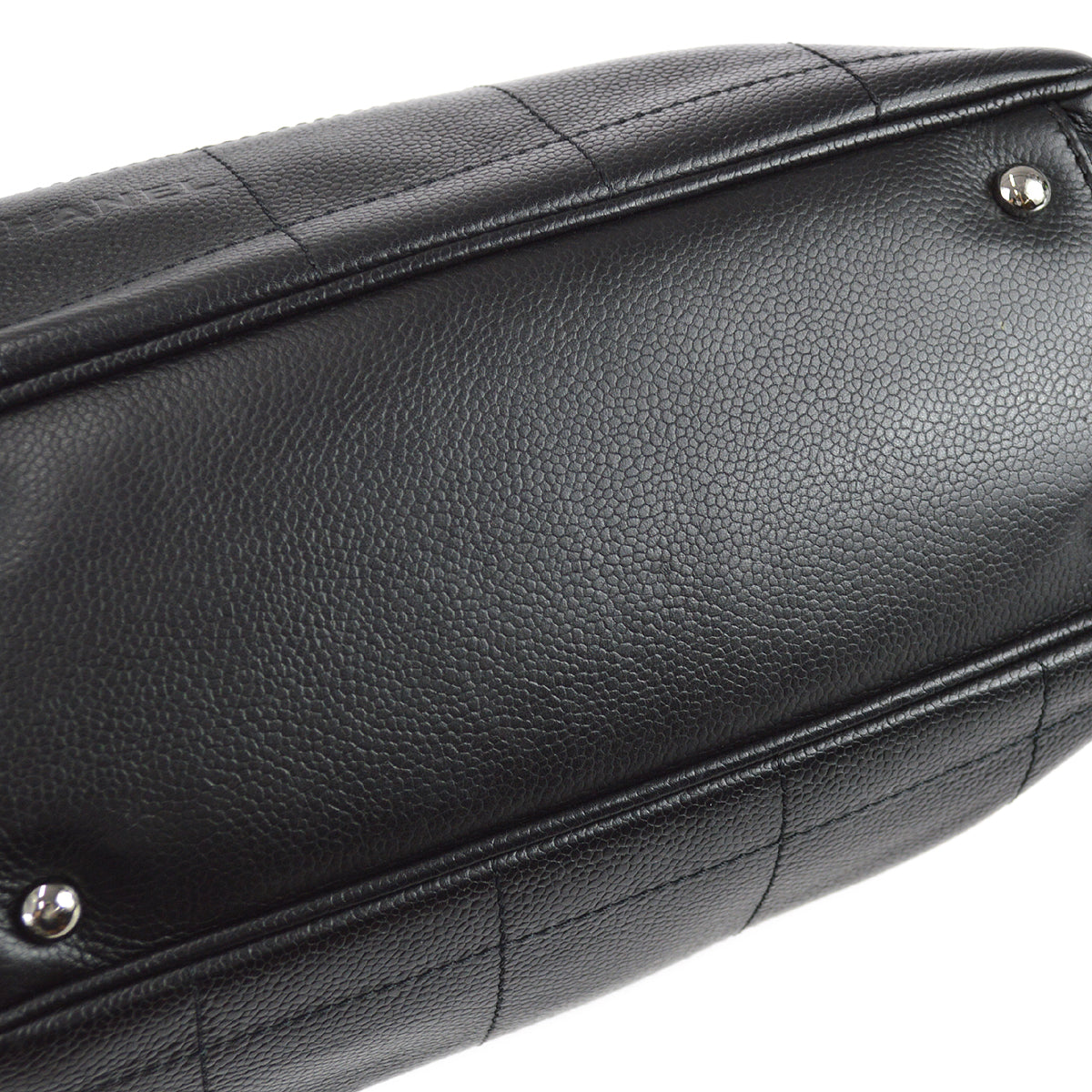 Chanel Choco Bar Tote Handbag Black Caviar