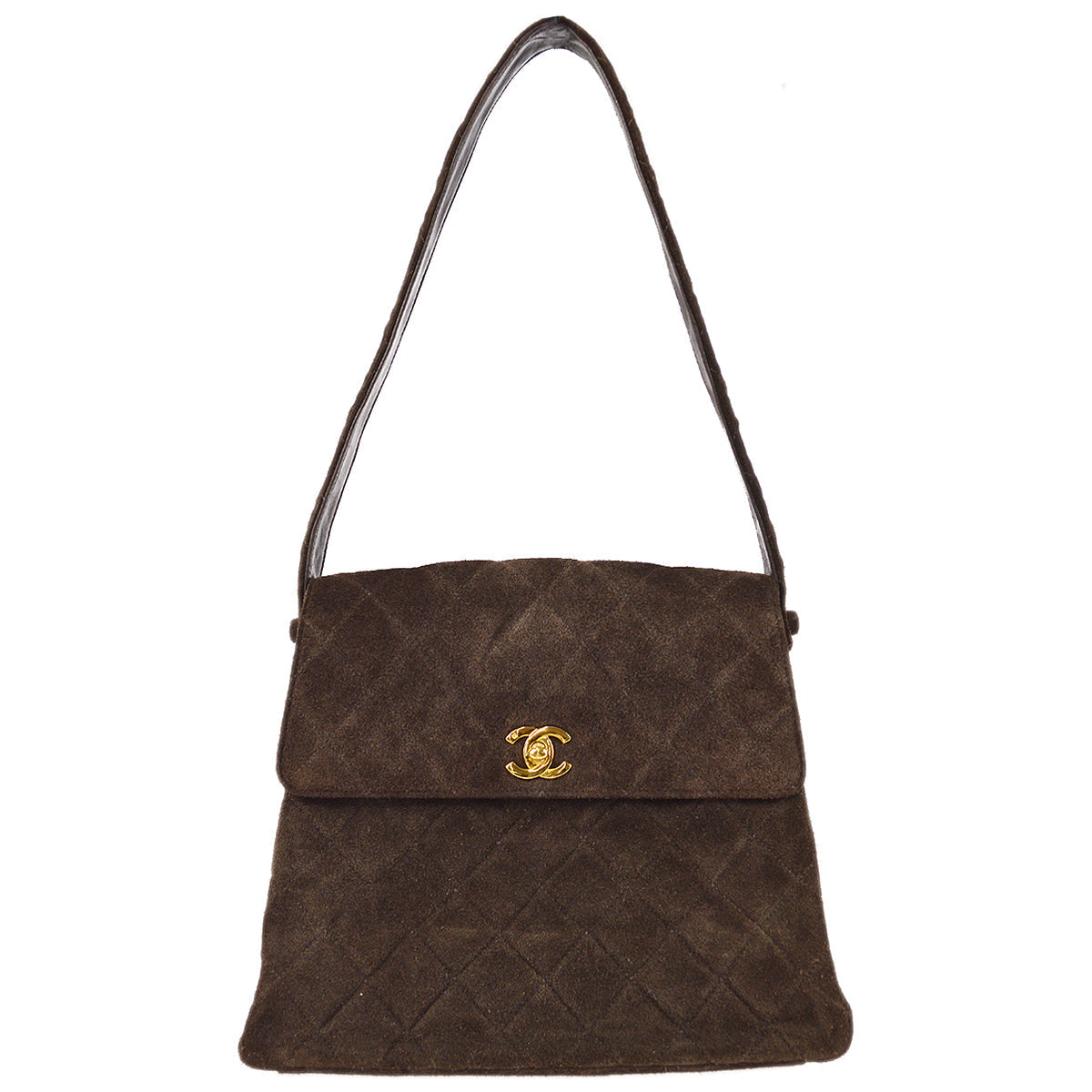 Chanel Handbag Brown Suede