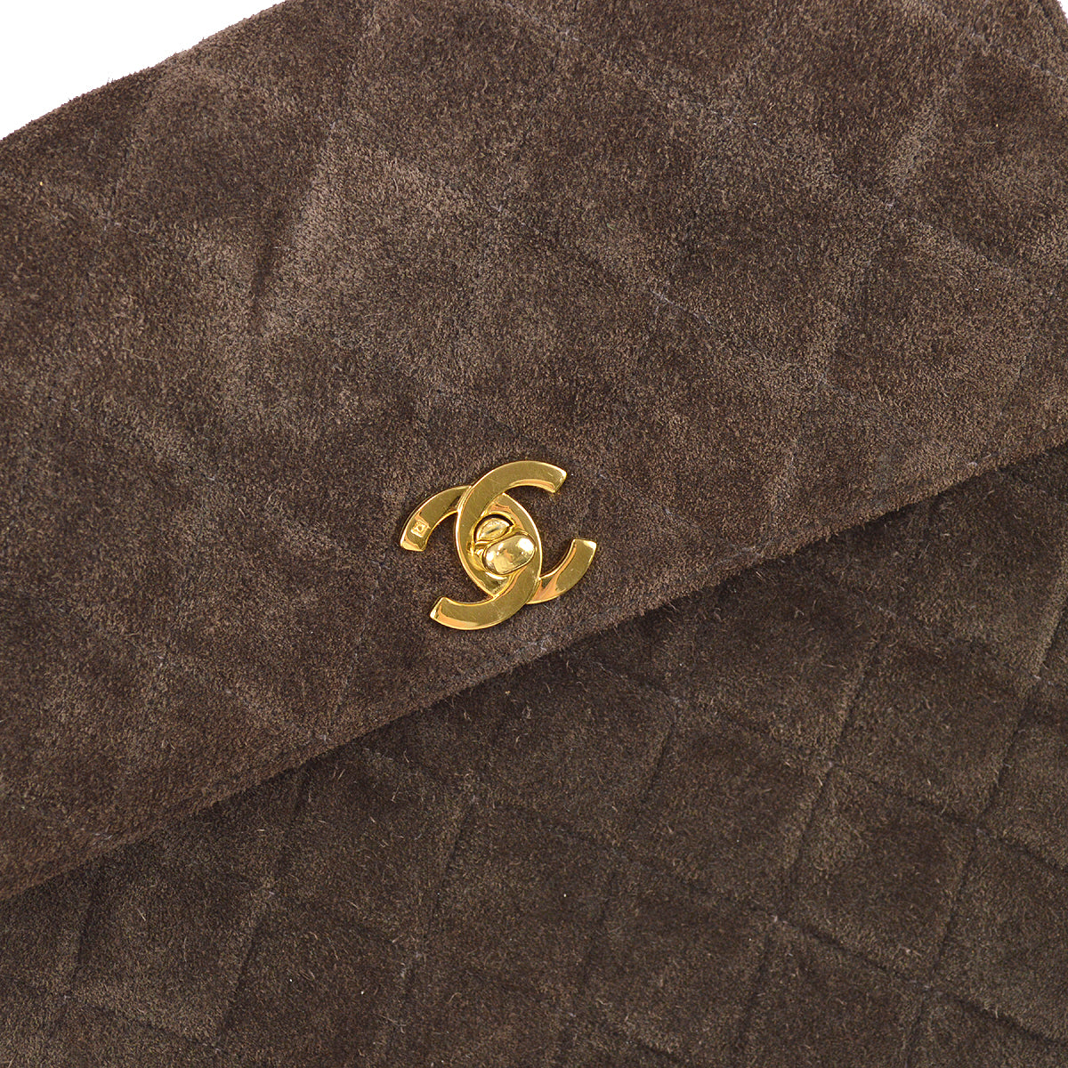 Chanel Handbag Brown Suede