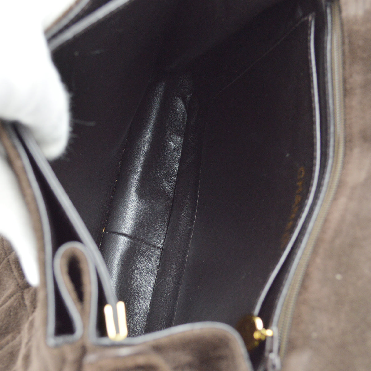 Chanel Handbag Brown Suede
