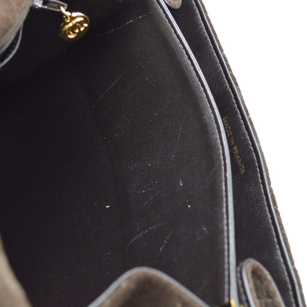 Chanel Handbag Brown Suede