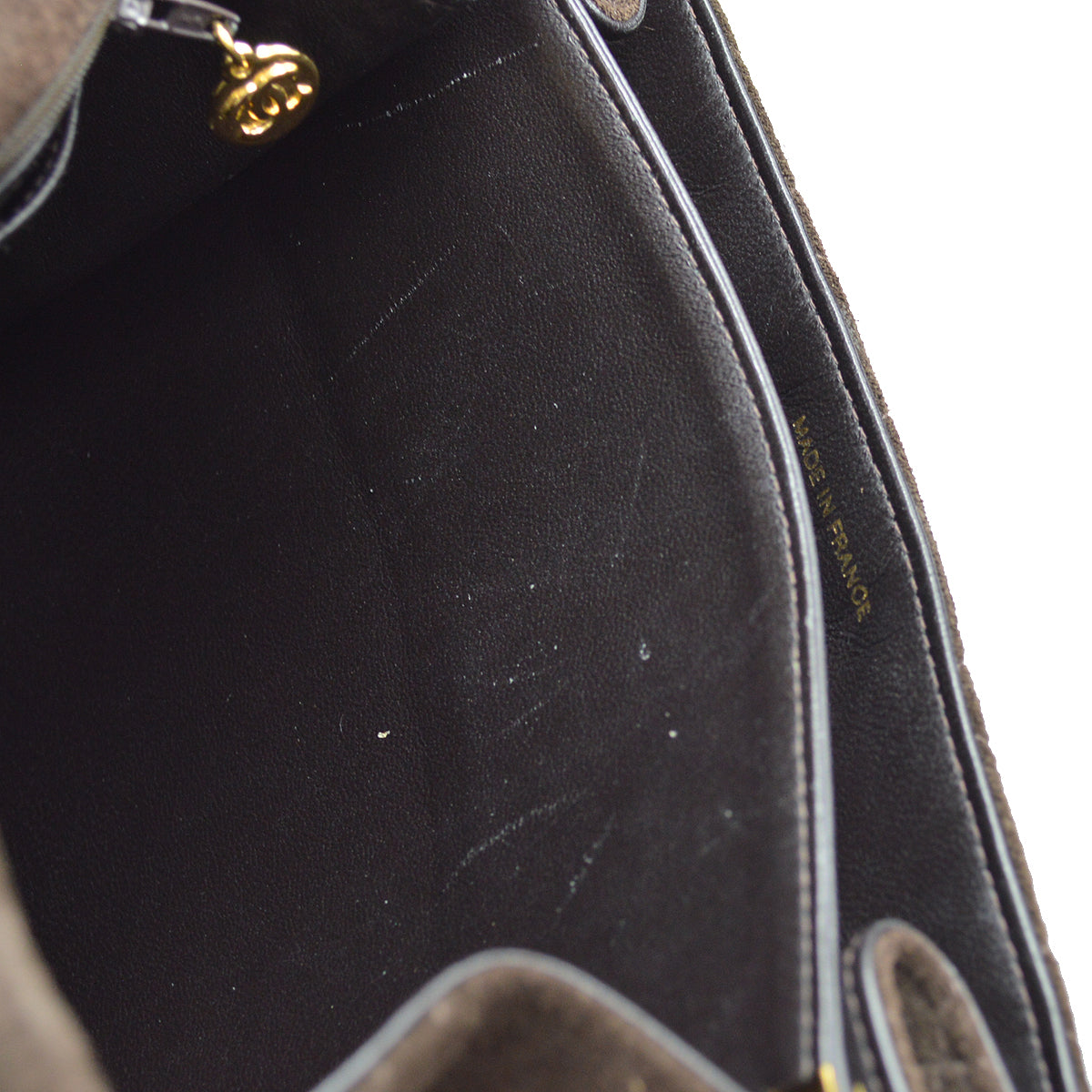 Chanel Handbag Brown Suede