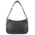 Chanel Hobo Chain Handbag Black Caviar