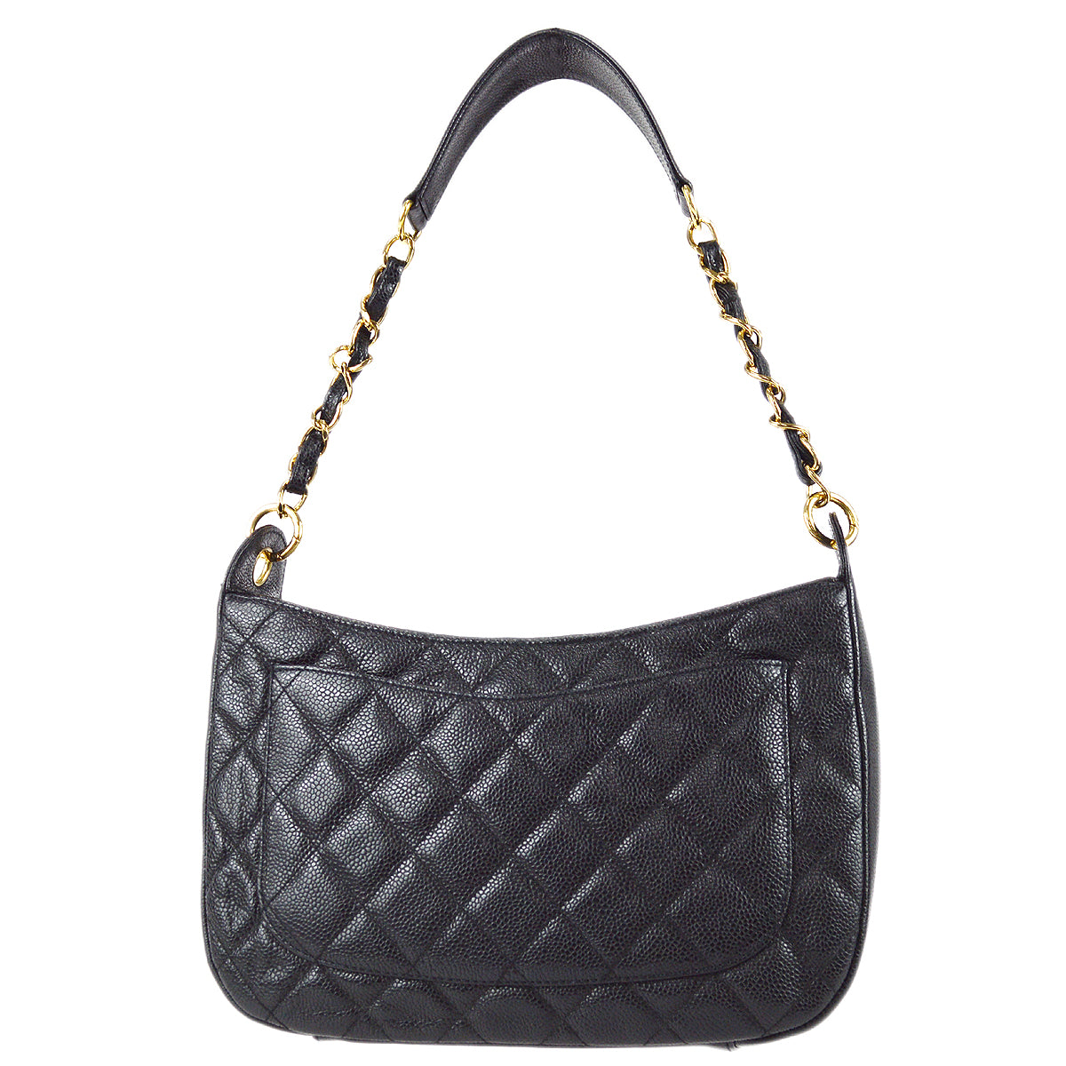Chanel Hobo Chain Handbag Black Caviar