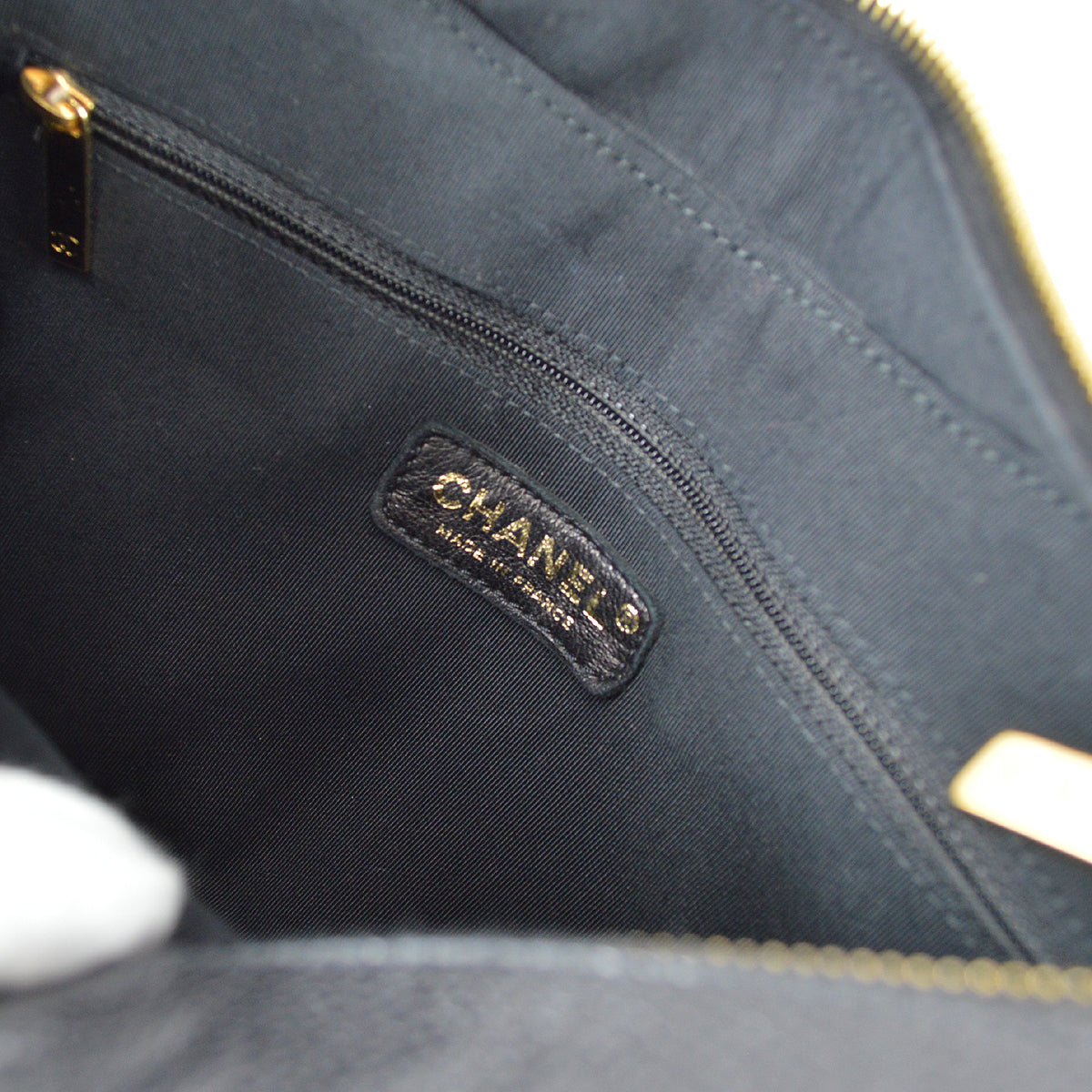 Chanel Hobo Chain Handbag Black Caviar