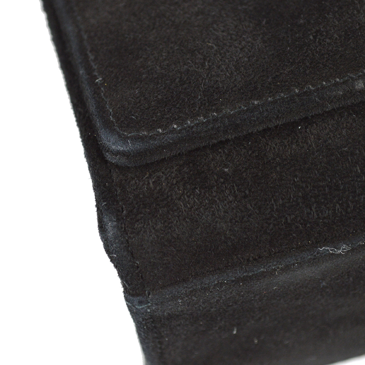 Chanel Straight Flap Handbag Black Suede