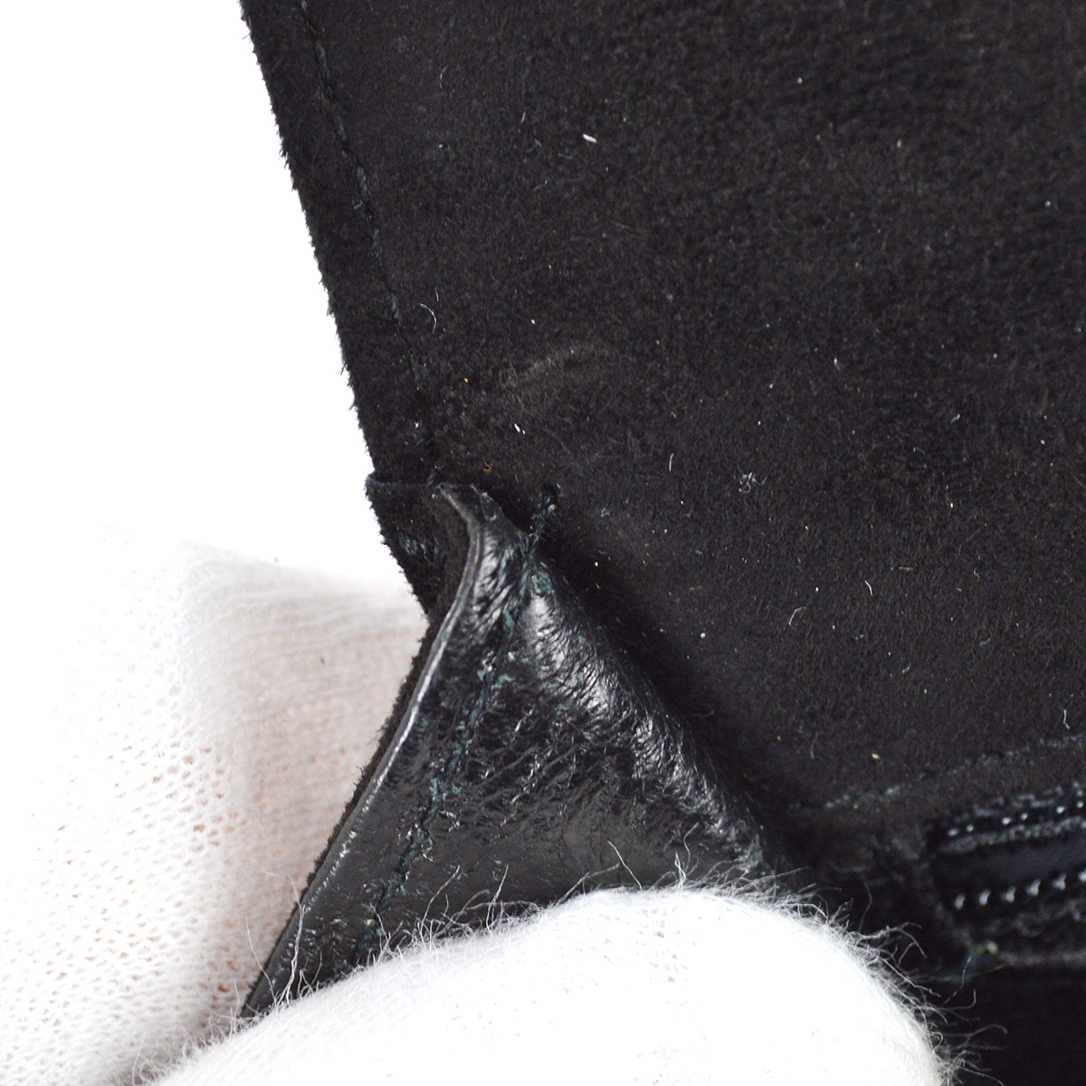 Chanel Straight Flap Handbag Black Suede