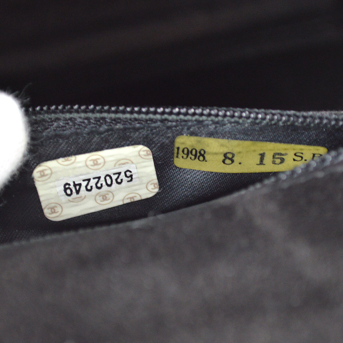 Chanel Straight Flap Handbag Black Suede