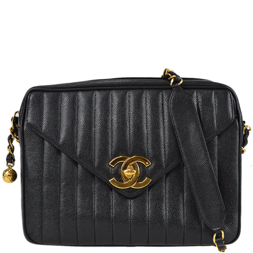 Chanel Mademoiselle Chain Shoulder Bag Black Caviar