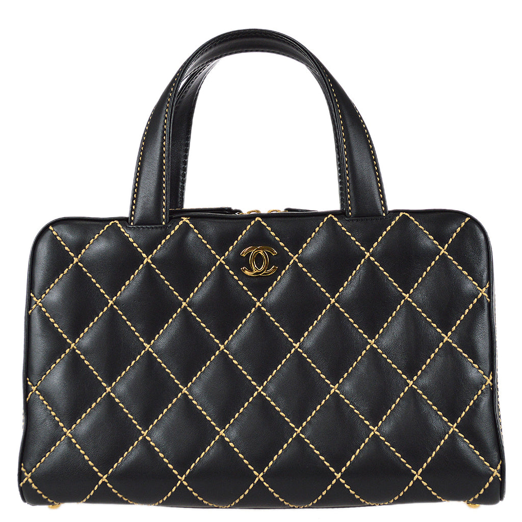 Chanel Wild Stitch Handbag Black Calfskin