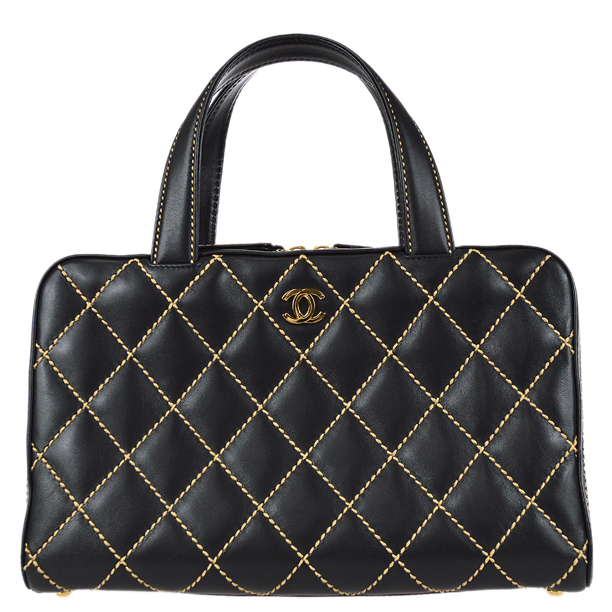 Chanel Wild Stitch Handbag Black Calfskin