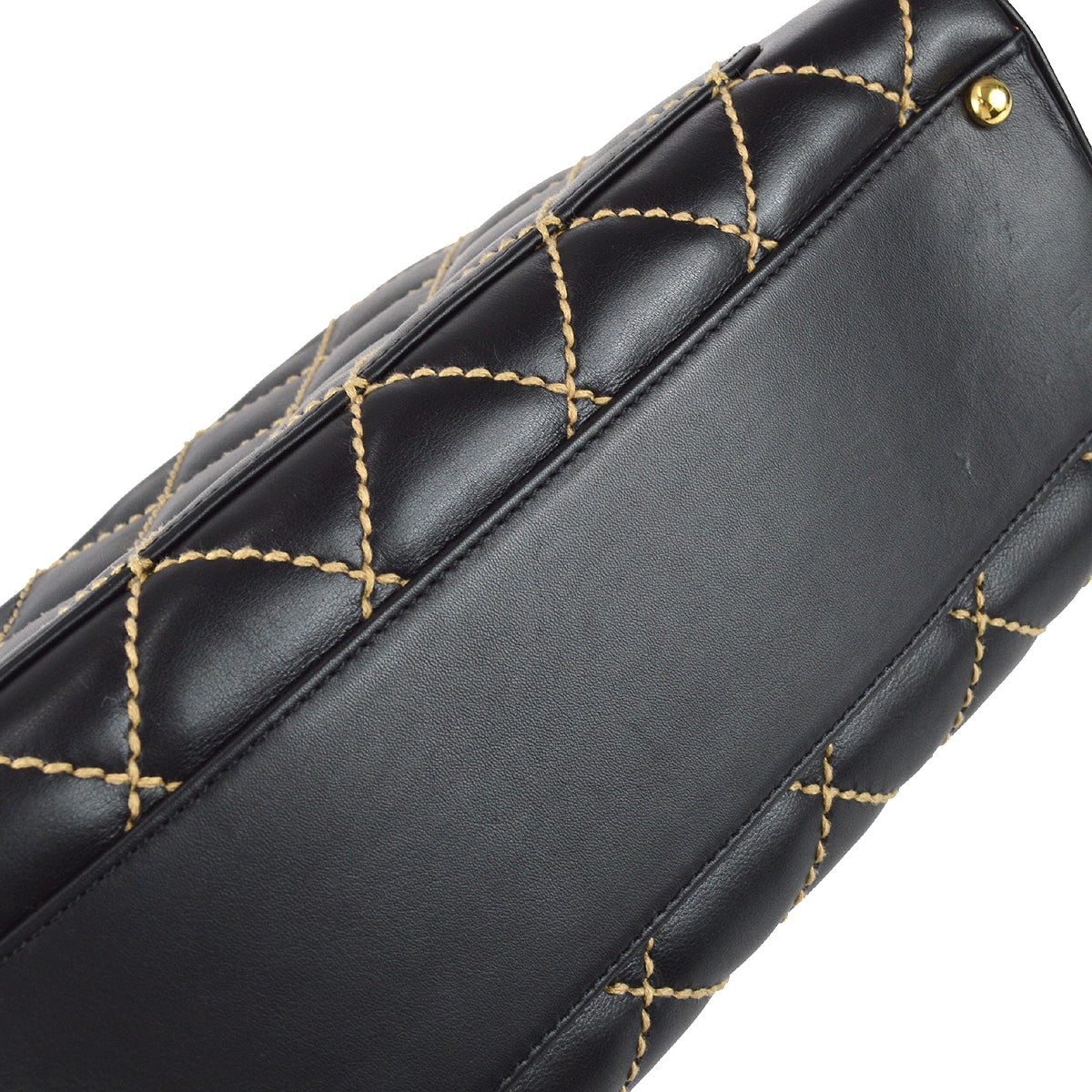 Chanel Wild Stitch Handbag Black Calfskin
