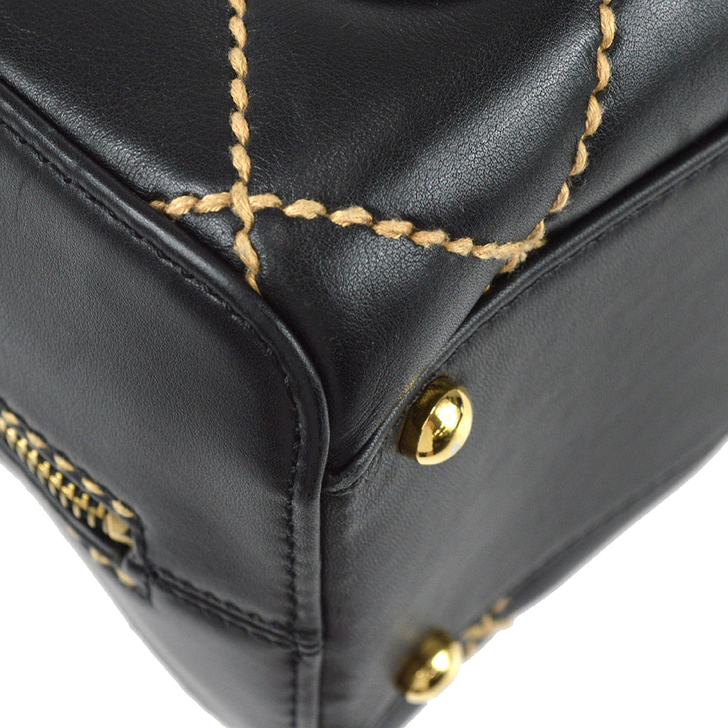 Chanel Wild Stitch Handbag Black Calfskin