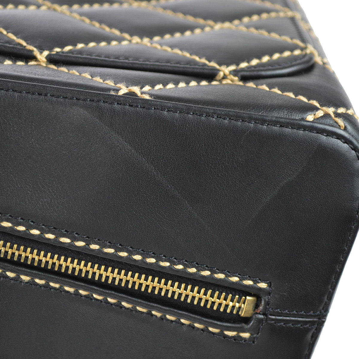 Chanel Wild Stitch Handbag Black Calfskin