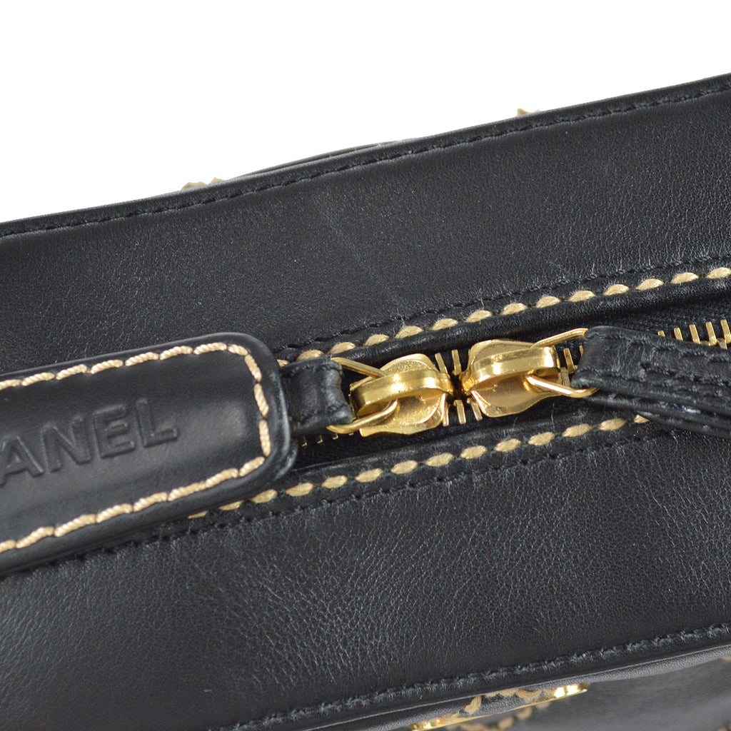 Chanel Wild Stitch Handbag Black Calfskin