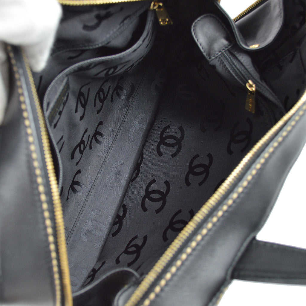 Chanel Wild Stitch Handbag Black Calfskin
