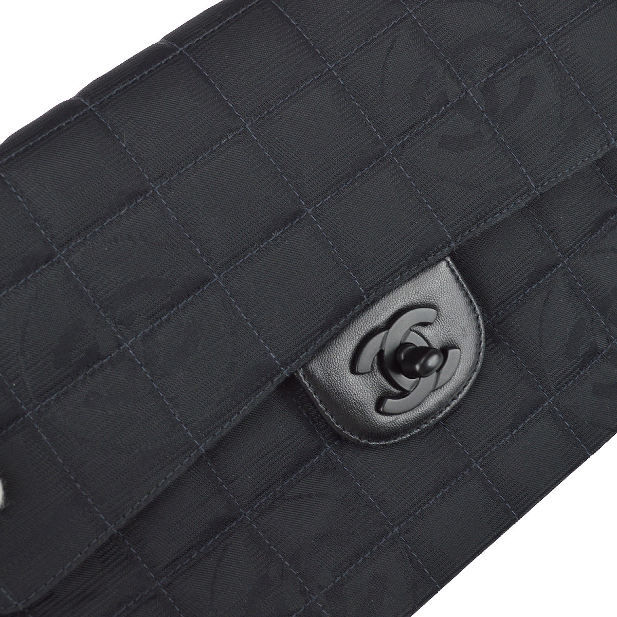 Chanel Travel Line Classic Flap Double Chain Shoulder Bag Black